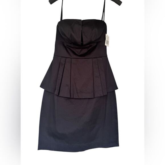 B.SMART | NWT Elegant Black Strapless Peplum Dress size 4 [08] - Picture 2 of 9